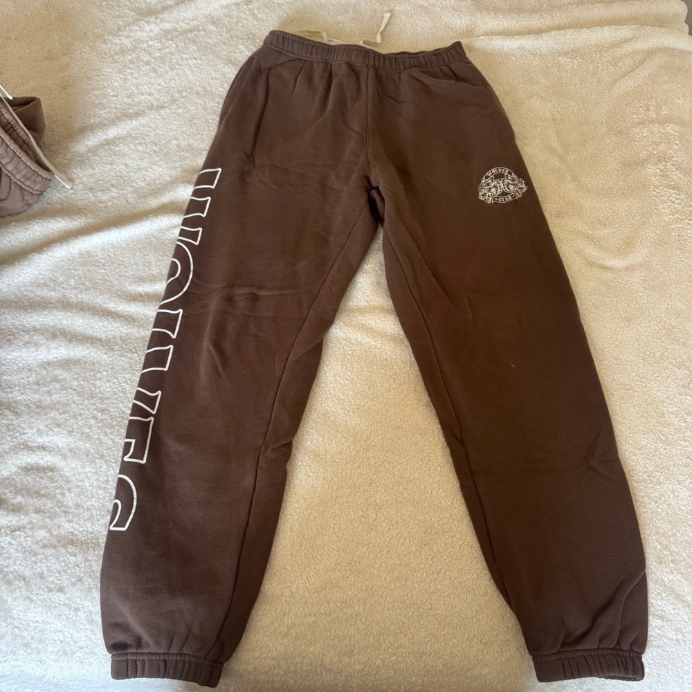 Darc Sport Brown Joggers with White Lettering